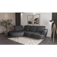 ECKSOFA in Flachgewebe Dunkelgrau  - Dunkelgrau/Schwarz, Modern, Textil/Metall (208/313cm) - Sit & More