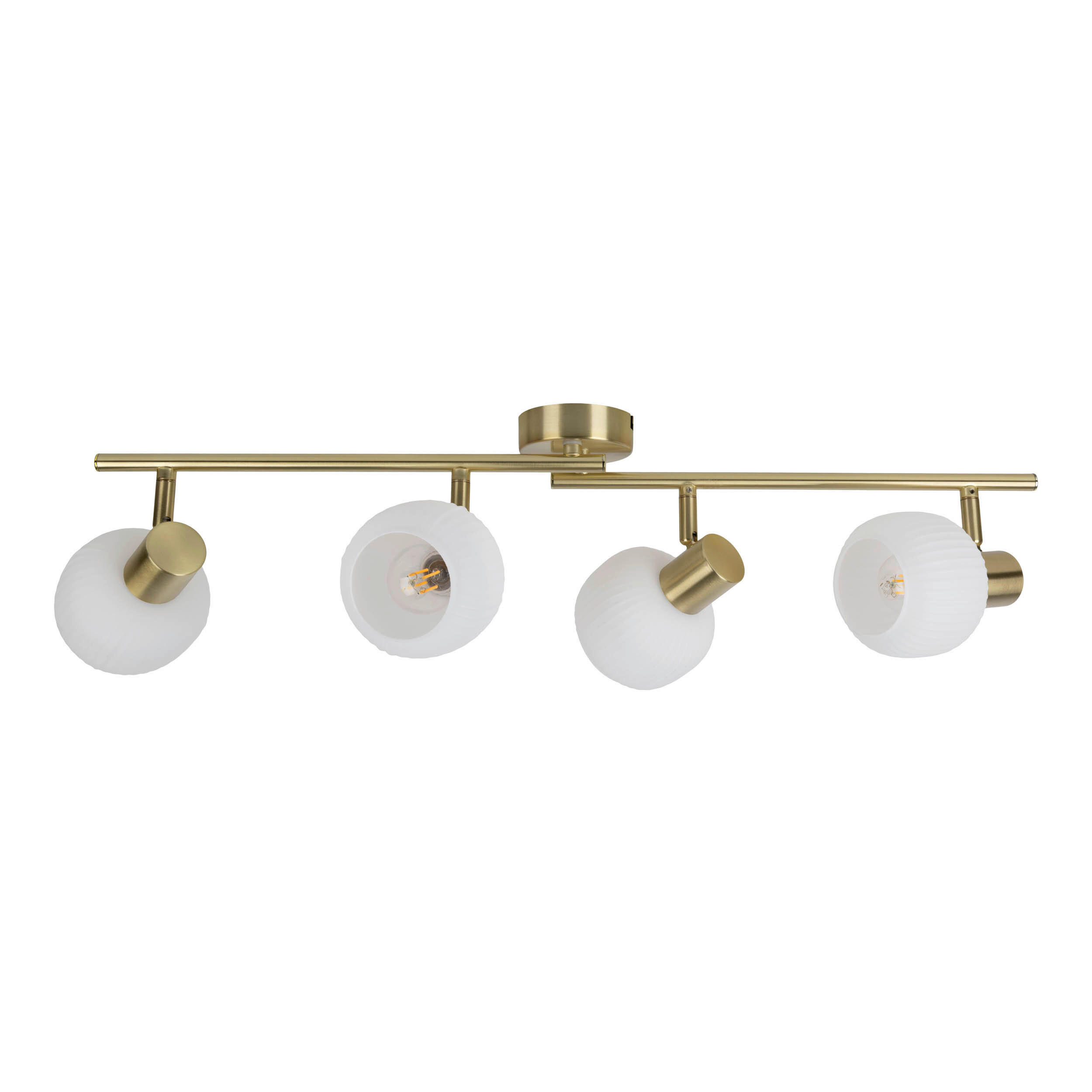 DECKENSTRAHLER LEARTA 70/10/18,5 cm   - Messingfarben/Weiß, LIFESTYLE, Glas/Metall (70/10/18,5cm) - Näve
