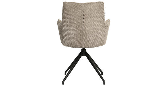 ARMLEHNSTUHL in Eisen Mikrofaser, Teddystoff - Taupe/Schwarz, Design, Textil/Metall (59/90/62,5cm) - Novel