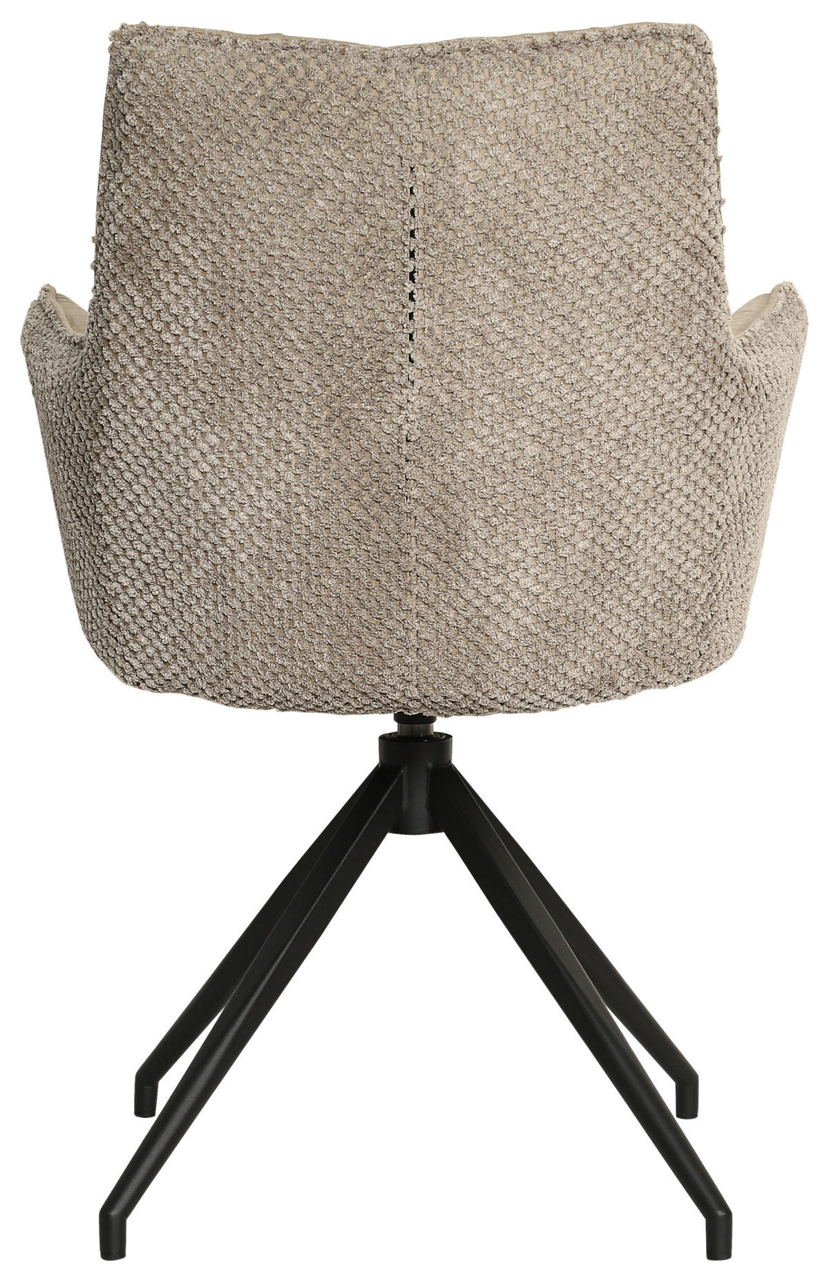 ARMLEHNSTUHL  in Eisen Mikrofaser, Teddystoff  - Taupe/Schwarz, Design, Textil/Metall (59/90/62,5cm) - Novel