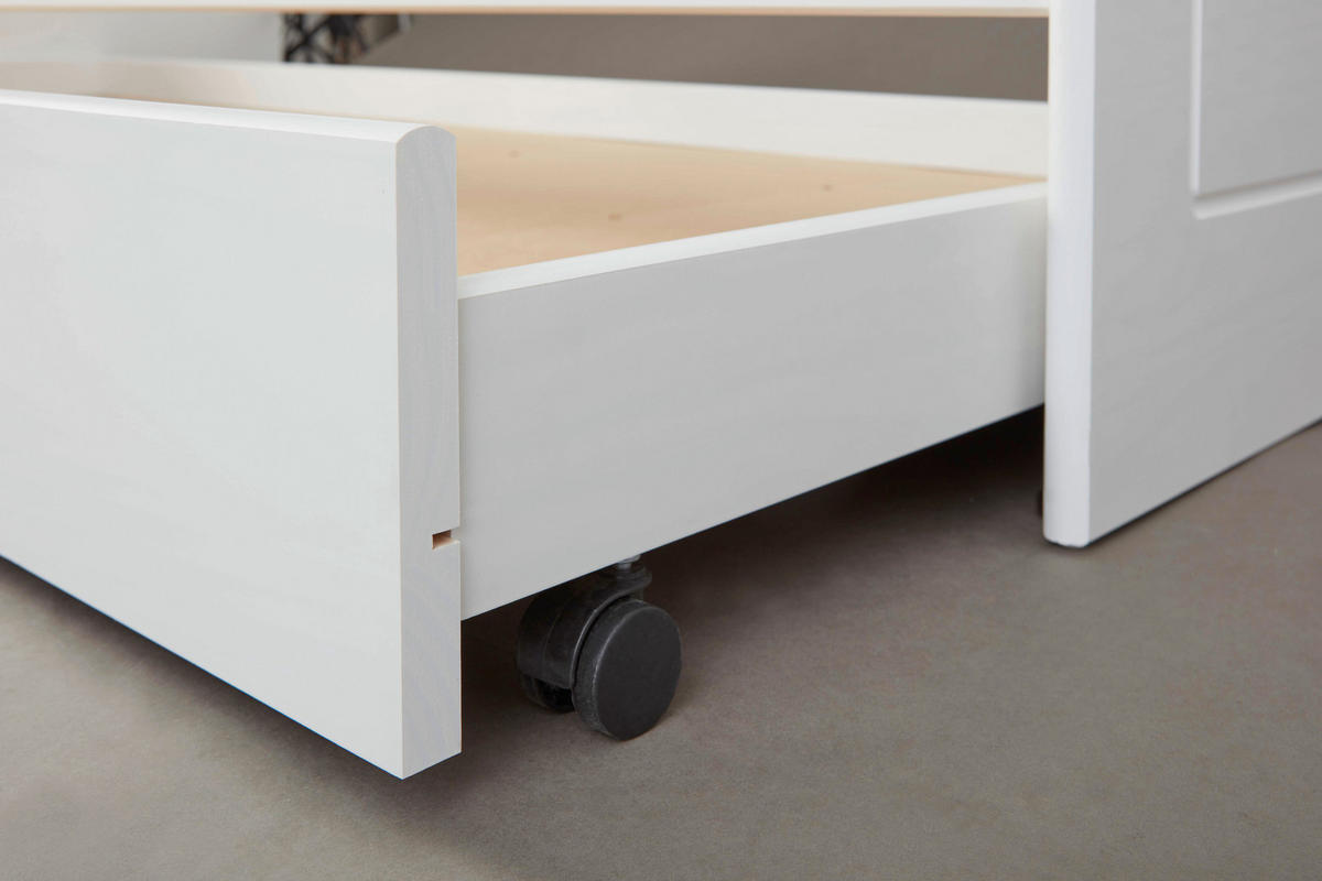AUSZIEHBETT 90/190 cm Weiss  - Weiss/Naturfarben, Modern, Holz (90/190cm) - MID.YOU
