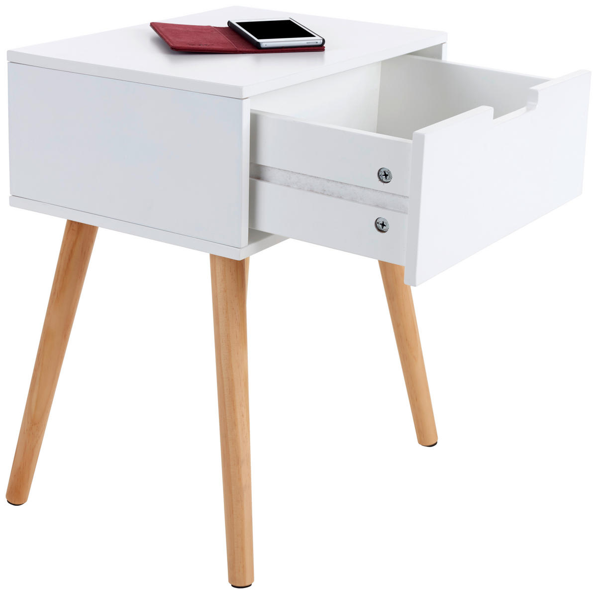 NOĆNI ORMARIĆ prirodne boje, bijela   - bijela/prirodne boje, Design, drvni materijal/drvo (30/40/52cm) - Xora