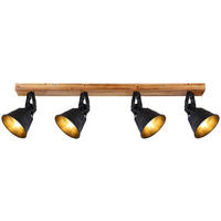 STRAHLER Günther 82/24 cm   - Goldfarben/Schwarz, Natur, Holz/Metall (82/24cm) - Globo