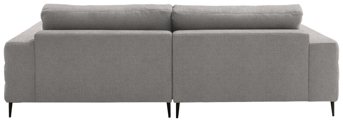 ECKSOFA in Flachgewebe Sandfarben  - Sandfarben/Schwarz, Design, Textil/Metall (177/253cm) - Dieter Knoll