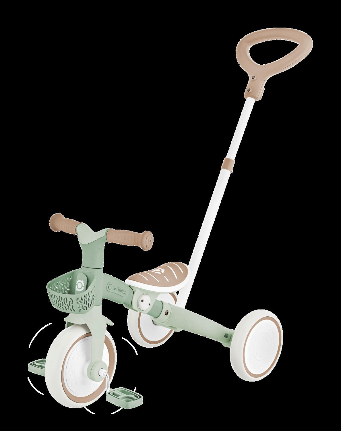 DREIRAD LEARNING TRIKE 2in1 PLUS ECO  - Salbeigrün, Basics, Kunststoff (62,2/42,1/84,3cm) - GLOBBER