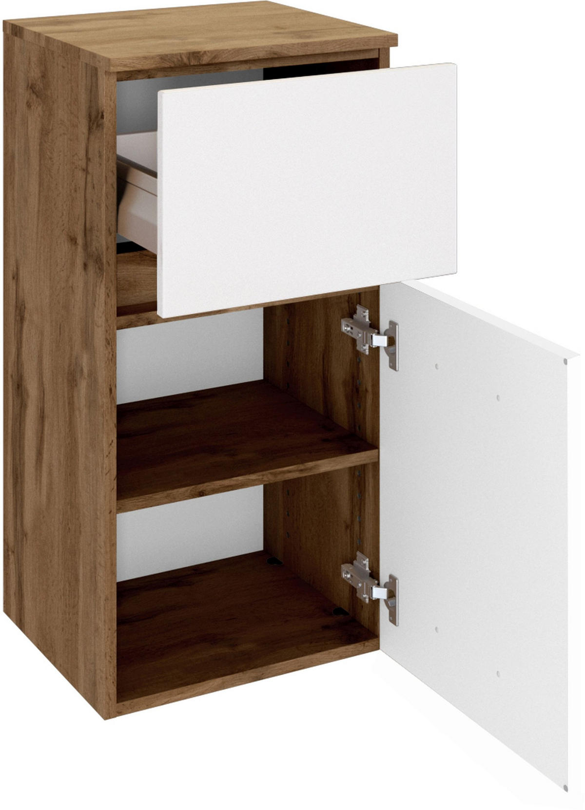UNTERSCHRANK 40/79/35 cm   - Eiche Wotan/Silberfarben, Design, Holzwerkstoff/Kunststoff (40/79/35cm) - Held
