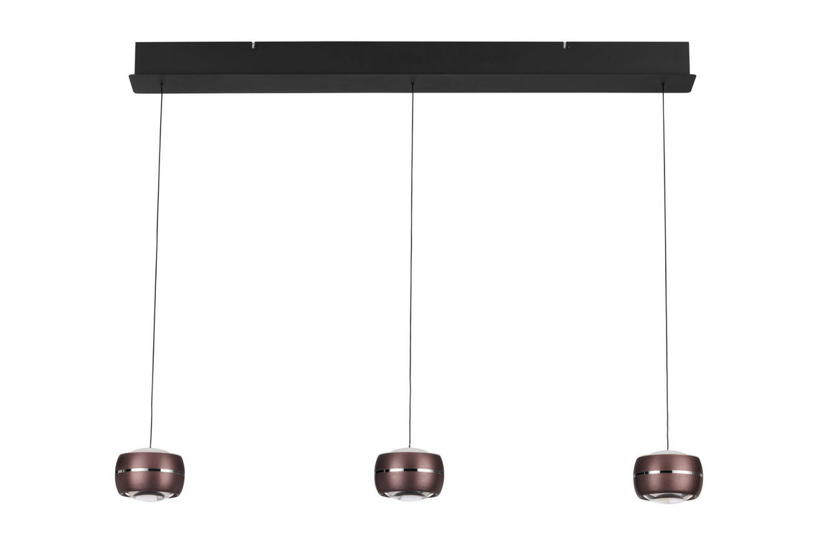 ZÁVESNÉ LED SVIETIDLO,   - hnedá, Basics, kov/sklo (100cm) - Dieter Knoll