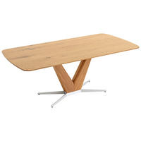 ESSTISCH 200/100/76 cm Echtholz  Holz In verschiedenen Grössen erhältlich, in verschiedenen Holzdekoren erhältlich, Variantenauswahl oval Eichefarben  - Eichefarben/Nickelfarben, Design, Holz/Metall (200/100/76cm) - Koinor