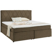 BOXSPRINGBETT 180/200 cm  in Hellbraun  - Hellbraun/Schwarz, Design, Kunststoff/Textil (180/200cm) - Xora