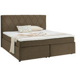 BOXSPRINGBETT 180/200 cm  in Hellbraun  - Hellbraun/Schwarz, Design, Kunststoff/Textil (180/200cm) - Xora