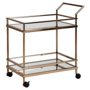 SERVIERWAGEN rechteckig Goldfarben - Goldfarben, Design, Glas/Kunststoff (65,5/84/45cm) - Carryhome