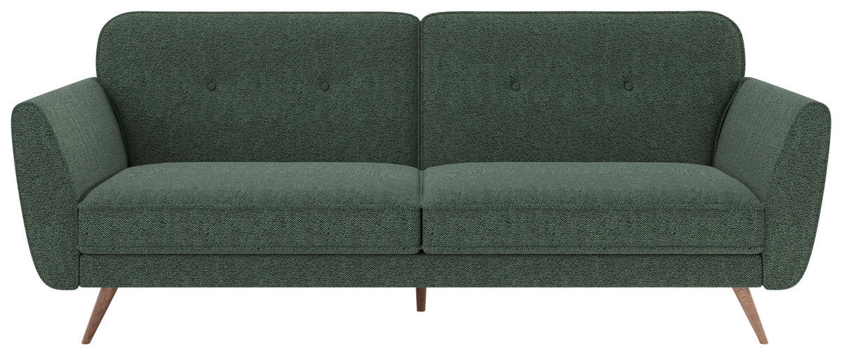 SCHLAFSOFA KOPENHAGEN in Textilgeflecht Grün  - Dunkelgrün/Grün, MODERN, Holz/Textil (222/87,5/83cm) - MID.YOU