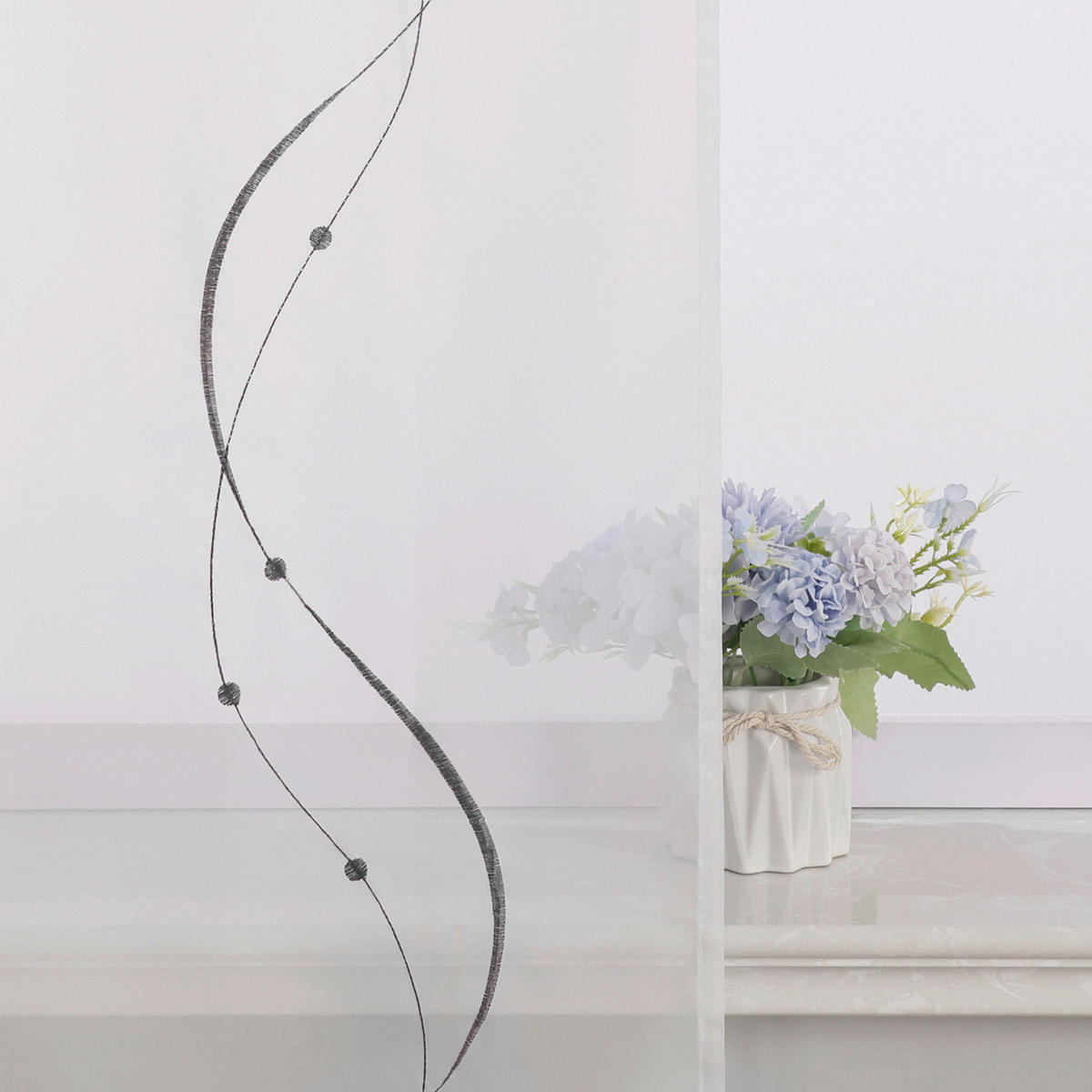 FLÄCHENVORHANG  2 Stück  transparent   57/225 cm  - Weiß Hochglanz, Basics, Textil (57/225cm) - Joyswahl