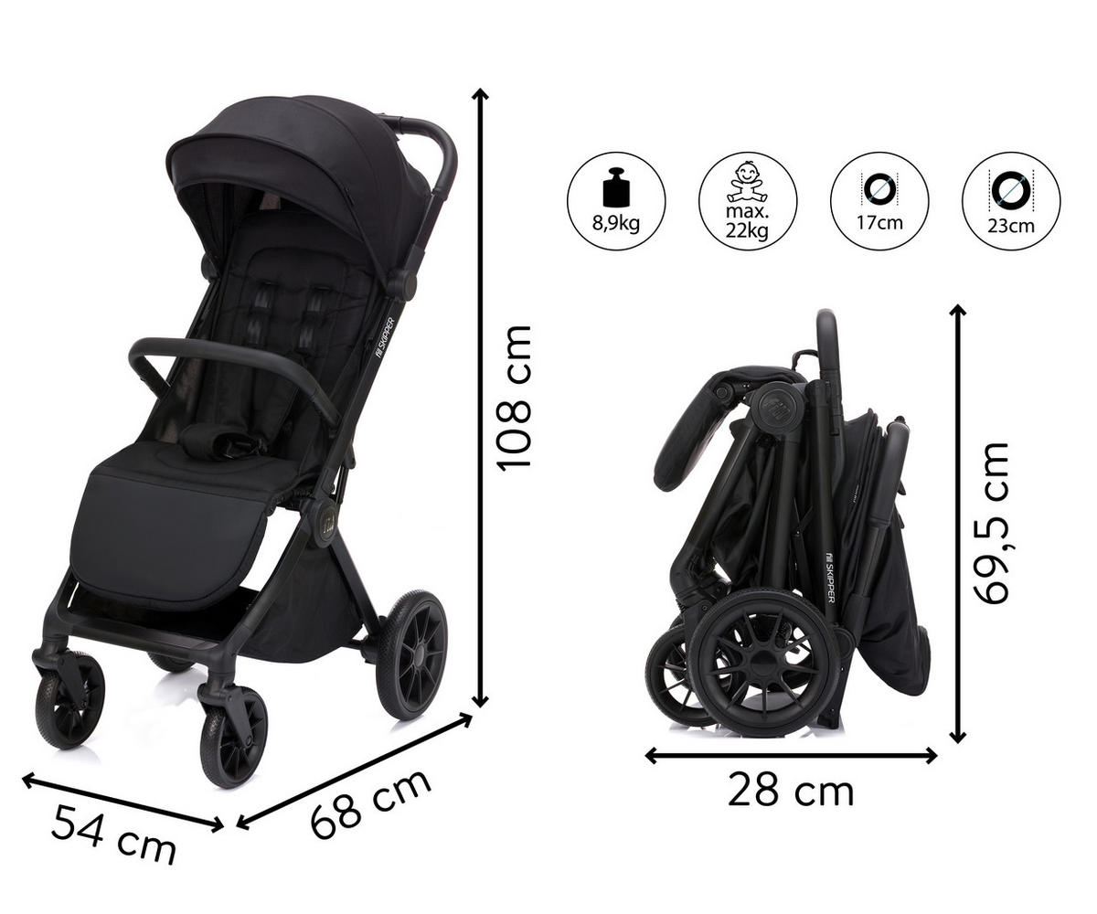 BUGGY  - Jadegrün/Schwarz, Basics, Textil/Metall (54/68/108cm) - Fillikid
