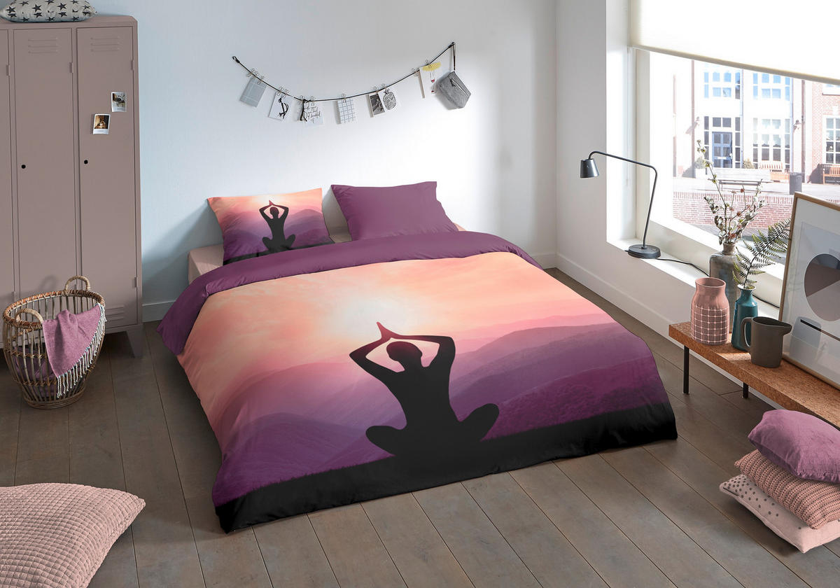 WENDEBETTWÄSCHE Yoga Mikrofaser 135/200 cm  - Violett, LIFESTYLE, Textil (135/200cm)