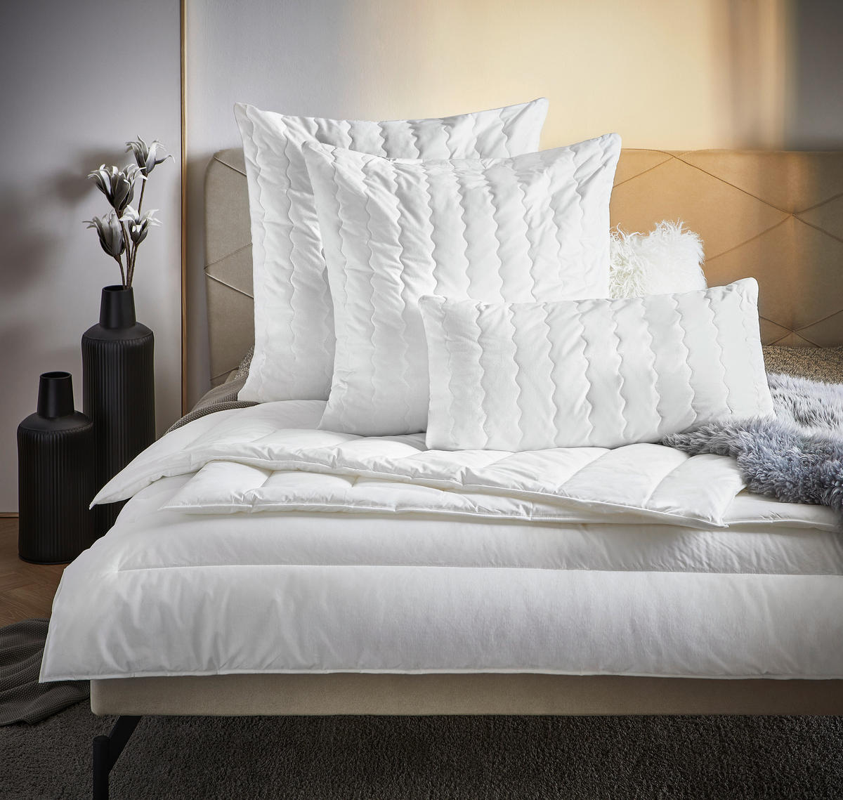 CELOROČNÍ PŘIKRÝVKA, 135/200 cm, polyester - bílá, Design, textil (135/200cm) - Centa-Star