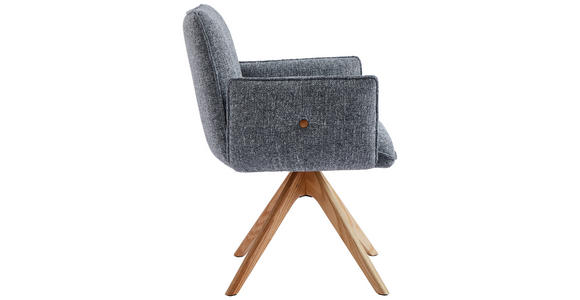 ARMLEHNSTUHL in Webstoff - Eichefarben/Grau, Design, Holz/Textil (63/63/82cm) - Novel