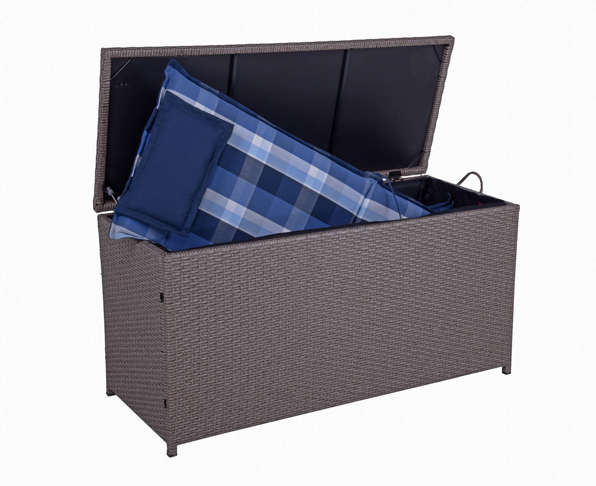 KISSENBOX 50/60/120 cm  - Schwarz/Braun, Basics, Kunststoff/Metall (50/60/120cm) - Gardenson