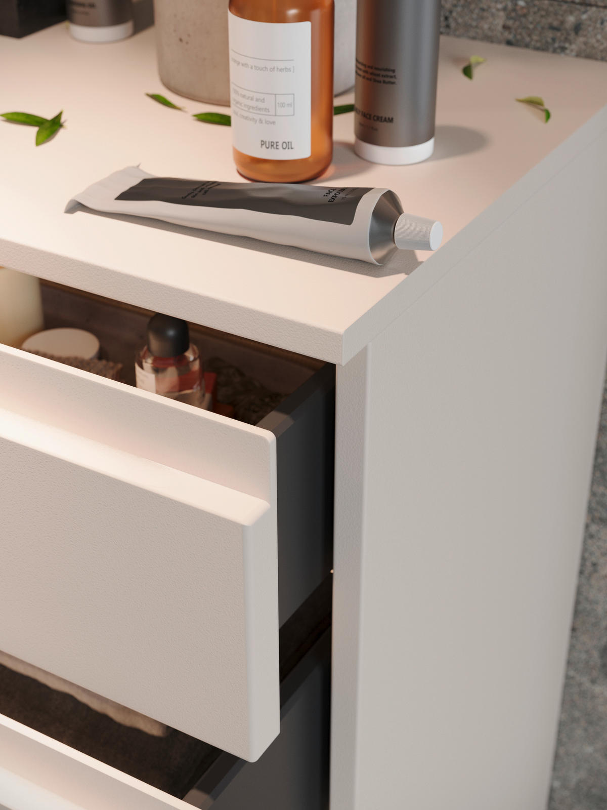 MIDISCHRANK 60/97/34 cm  - Kaschmir/Schwarz, MODERN, Holzwerkstoff/Metall (60/97/34cm) - Germania