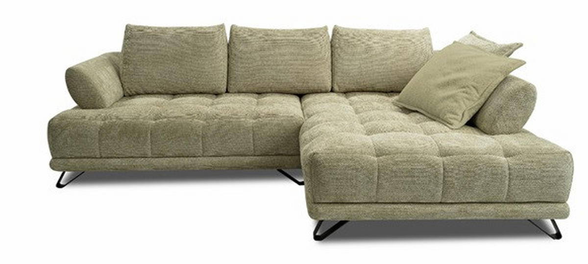 GARNITURA ZA DNEVNU SOBU svetlozelena  - svetlozelena/crna, Dizajnerski, tekstil/metal (184/264cm) - Stylife
