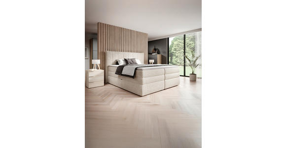 BOXSPRINGBETT 180/200 cm  in Beige  - Beige/Schwarz, Design, Kunststoff/Textil (180/200cm) - Esposa