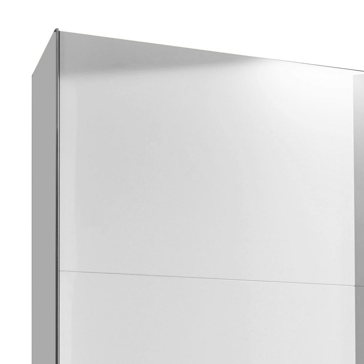 SCHWEBETÜRENSCHRANK in Weiss  - Chromfarben/Weiss, Modern, Holzwerkstoff/Metall (250/216/65cm) - MID.YOU