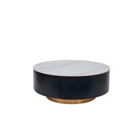 COUCHTISCH 90/90/36 cm rund Schwarz, Weiß  - Goldfarben/Schwarz, Design, Holzwerkstoff/Stein (90/90/36cm) - Modante