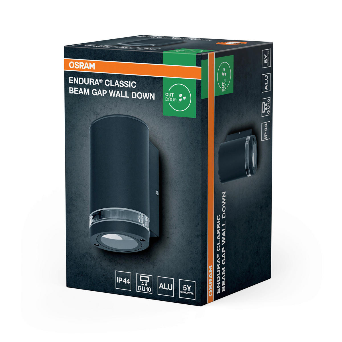 AUßENLEUCHTE 10,4/9,2/16,3 cm   - Dunkelgrau, Basics, Glas/Metall (10,4/9,2/16,3cm) - Osram