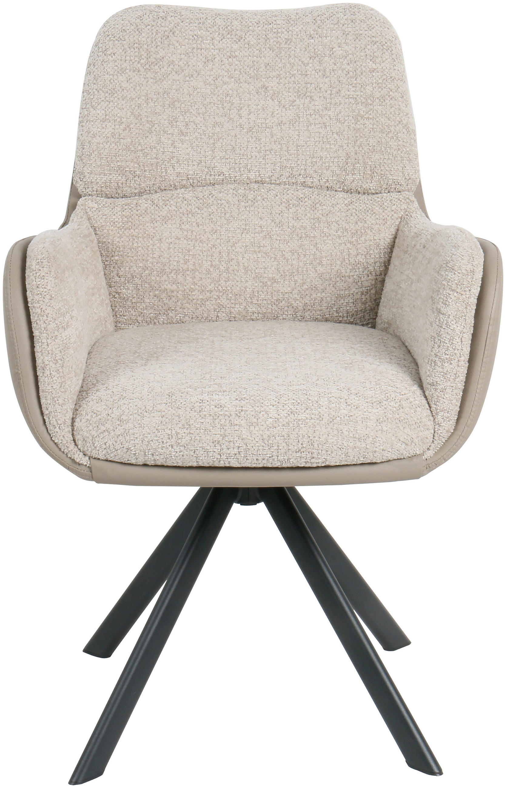 ARMLEHNSTUHL Eisen Webstoff  - Schwarz/Grau, Modern, Textil/Metall (61/91/65cm) - MID.YOU