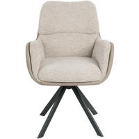 ARMLEHNSTUHL Eisen Webstoff  - Schwarz/Grau, Modern, Textil/Metall (61/91/65cm) - MID.YOU