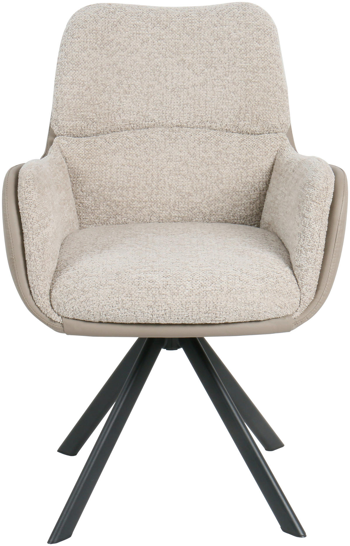 ARMLEHNSTUHL Eisen Webstoff  - Schwarz/Grau, Modern, Textil/Metall (61/91/65cm) - MID.YOU