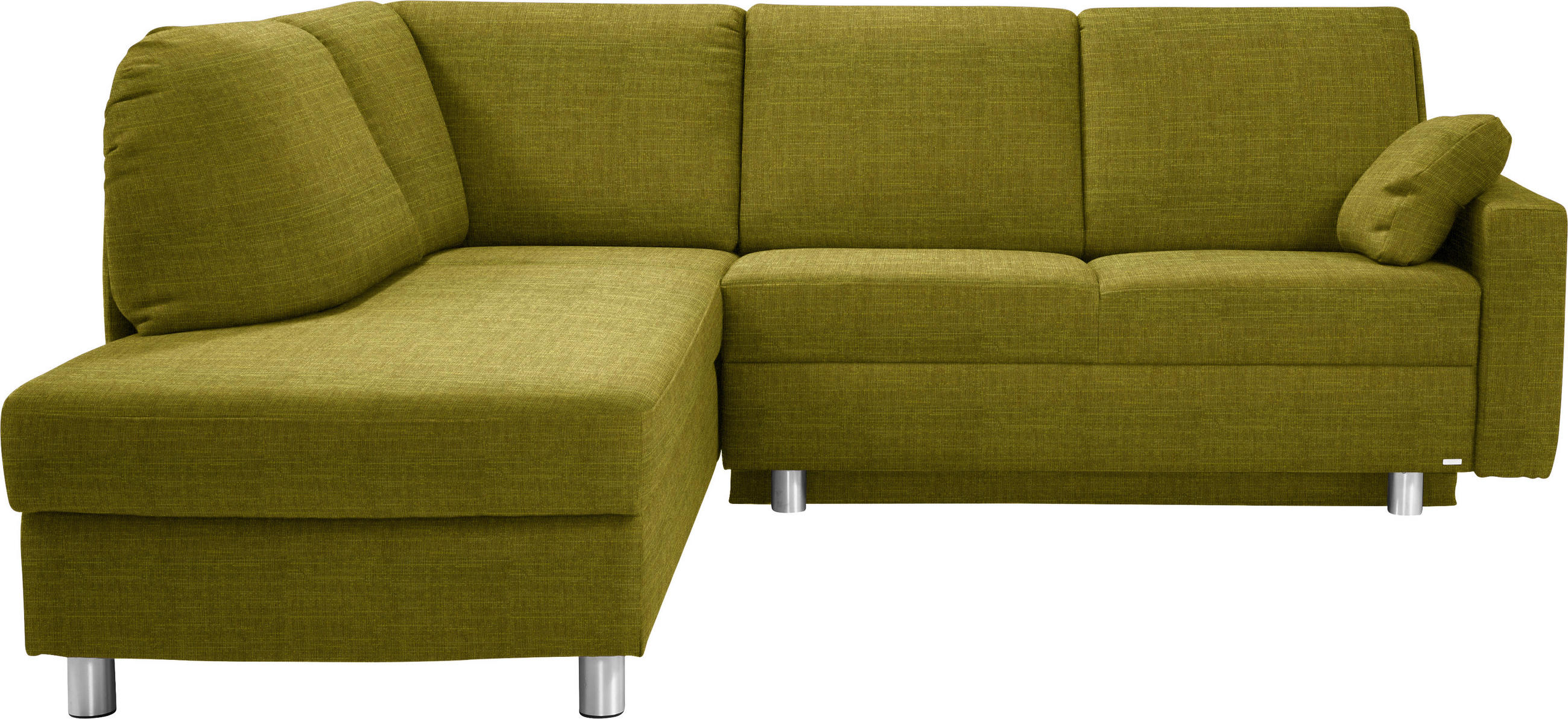 ECKSOFA in Chenille Grün  208/227 cm  - Alufarben/Grün, KONVENTIONELL, Textil/Metall (208/227cm) - Sedda