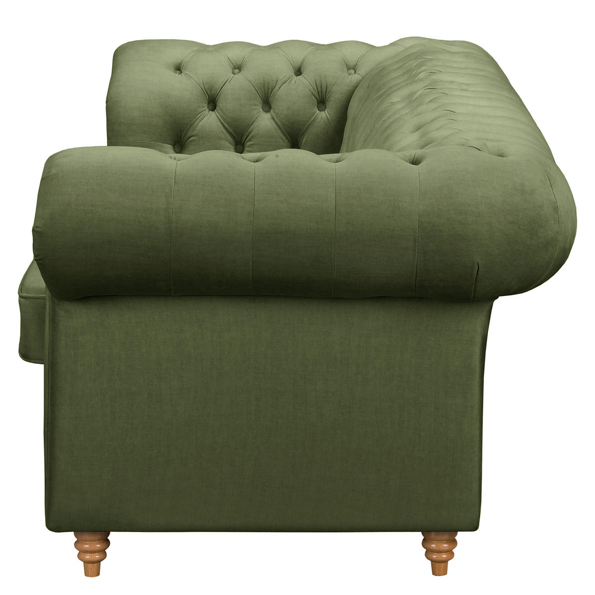 SCHLAFSOFA Laura in Mikrofaser Dunkelgrün  - Dunkelgrün/Braun, Design, Holz/Textil (218/74/91cm) - P & B