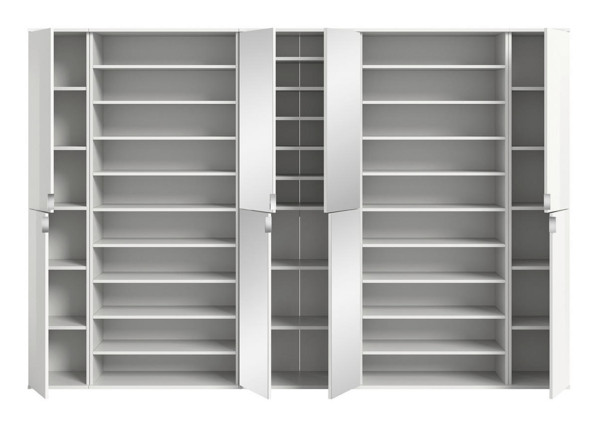 GARDEROBE 5-teilig 281/193/34 cm  - Weiss Hochglanz/Weiss, Design, Holzwerkstoff (281/193/34cm) - Livetastic