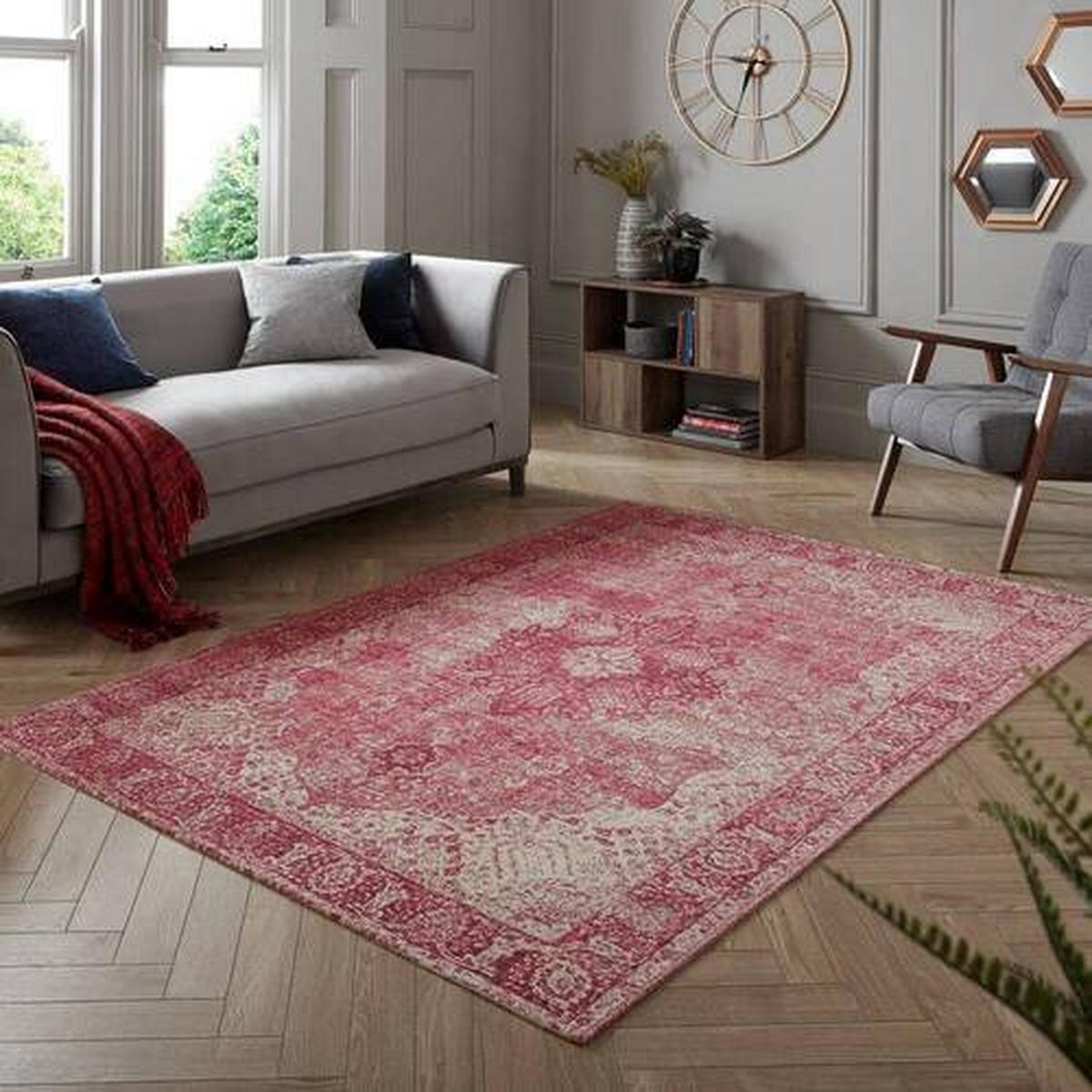 VINTAGE-TEPPICH 120/170 cm Manhattan Rosa  - Rosa, Basics, Textil (120/170cm) - Xora