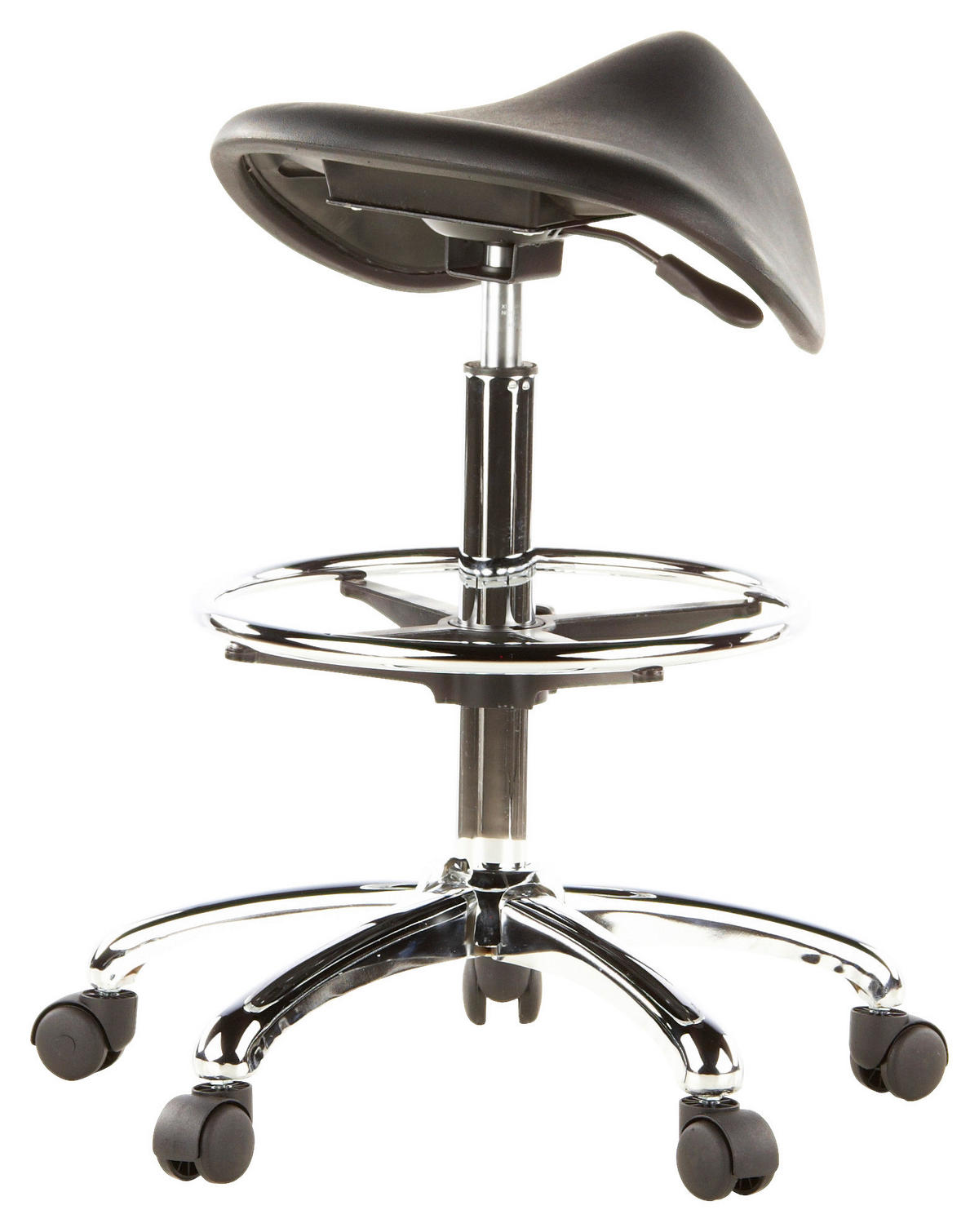 BÜROHOCKER 62/60/62 cm  - Chromfarben/Schwarz, MODERN, Kunststoff/Metall (62/60/62cm) - MID.YOU