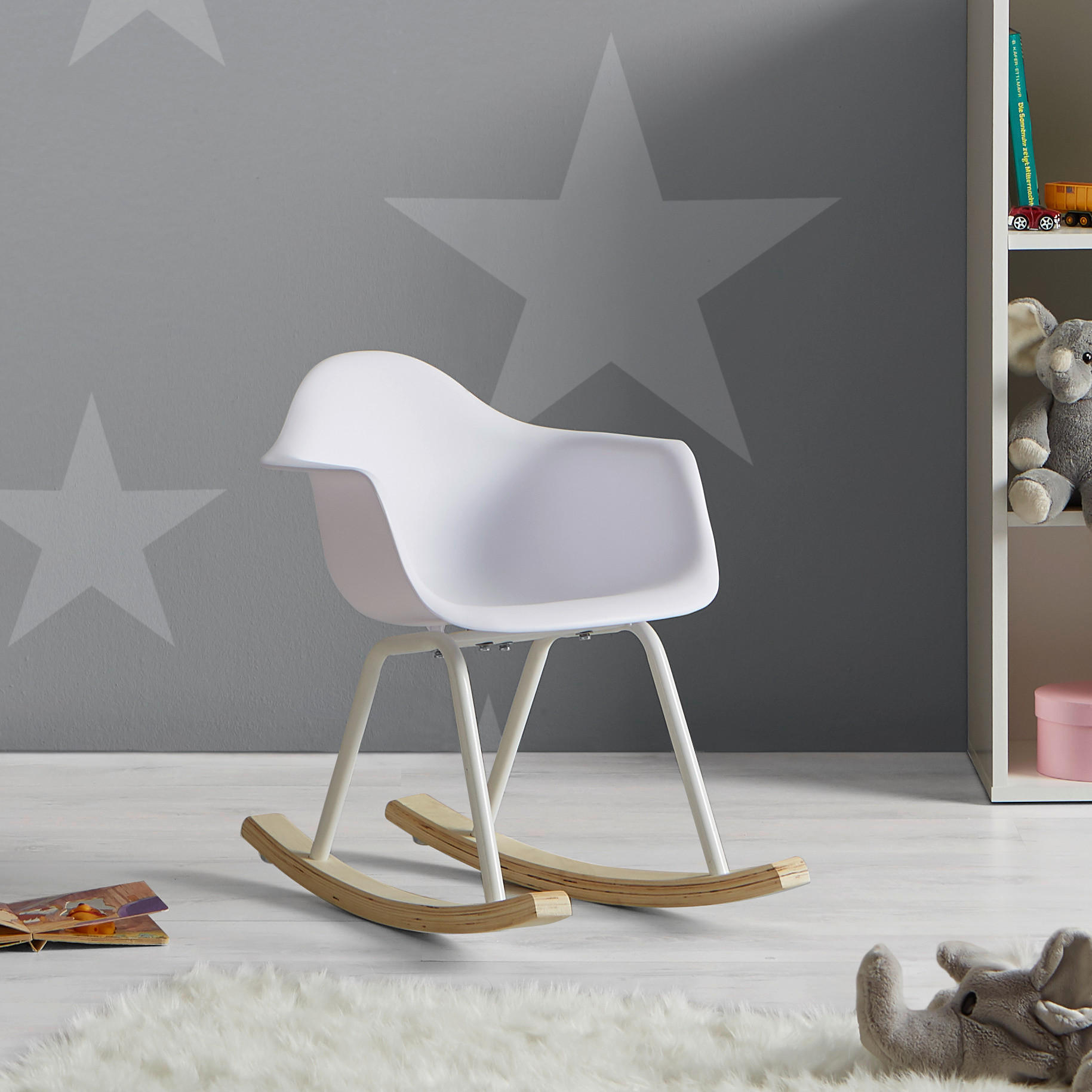 KINDERSTUHL - Weiß, MODERN, Holz/Kunststoff (41,5/60/54cm) - Bessagi Kids