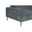 ECKSOFA Grau Chenille Kopfteilverstellung, Sitztiefenverstellung  - Schwarz/Grau, Design, Textil/Metall (307/243cm) - Xora