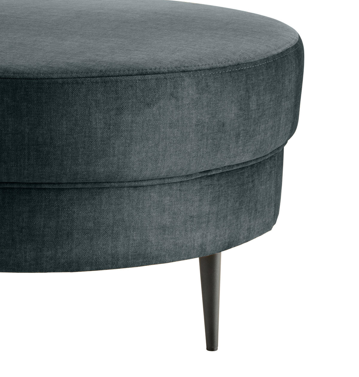 HOCKER in Textil Blau  - Blau/Schwarz, Modern, Textil/Metall (80/43cm) - Livetastic
