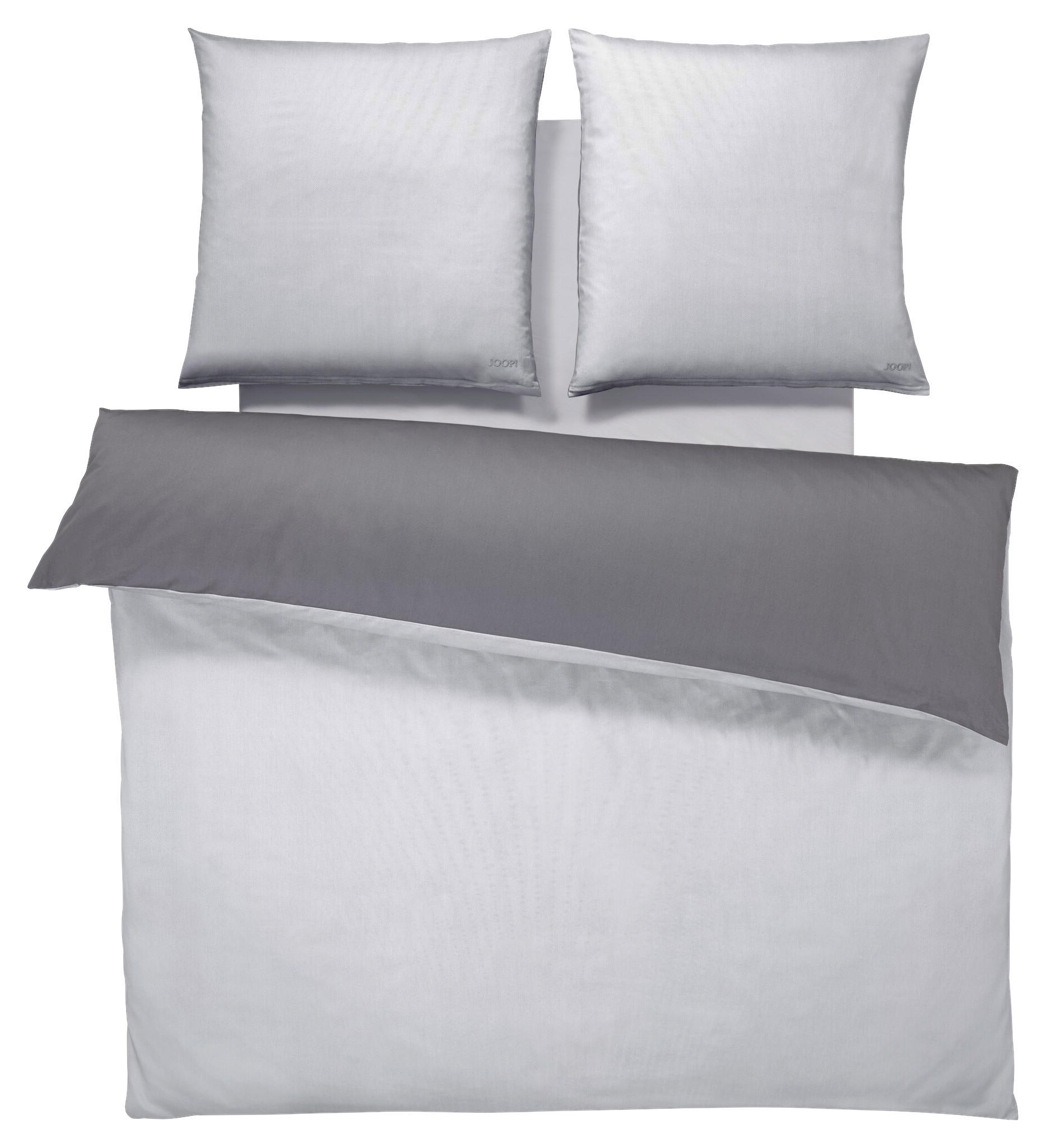 WENDEBETTWÄSCHE Micro Pattern Makosatin 200/200 cm  - Anthrazit/Weiß, Basics, Textil (200/200cm) - Joop!