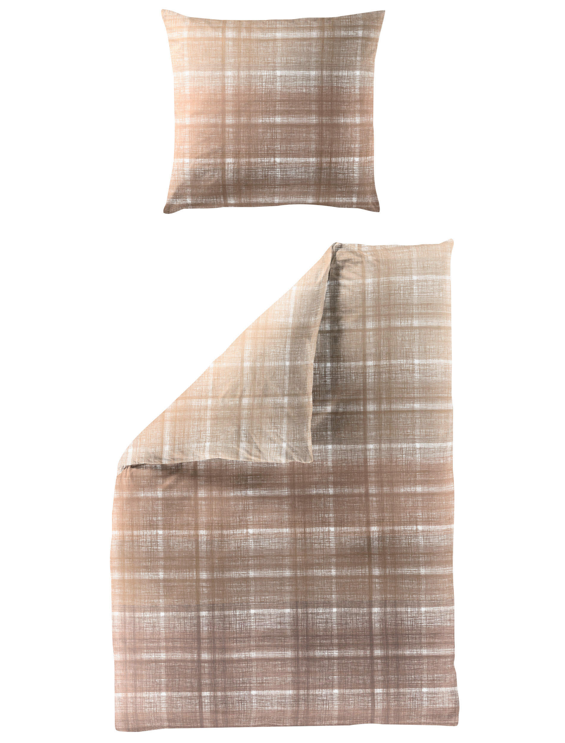 BETTWÄSCHE 2-teilig Biber 155/220 cm  - Terracotta, Design, Textil (155/220cm) - Bierbaum