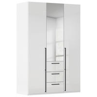 DREHTÜRENSCHRANK 151/235/61 cm,  in Weiß, Weiß Hochglanz, 3-türig  - Weiß Hochglanz/Schwarz, Basics, Glas/Holzwerkstoff (151/235/61cm) - Novel