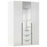 DREHTÜRENSCHRANK 151/223/61 cm,  in Weiß, Weiß Hochglanz, 3-türig  - Chromfarben/Weiß Hochglanz, Basics, Glas/Holzwerkstoff (151/223/61cm) - Novel