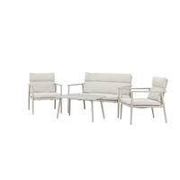 LOUNGEGARNITUR Stahl  - Beige, MODERN, Kunststoff/Textil (120/80/80cm) - Gardenson