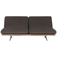 SCHLAFSOFA in Holz, Leder Dunkelbraun  - Dunkelbraun/Beige, Design, Leder/Holz (204/92/90cm) - Dieter Knoll