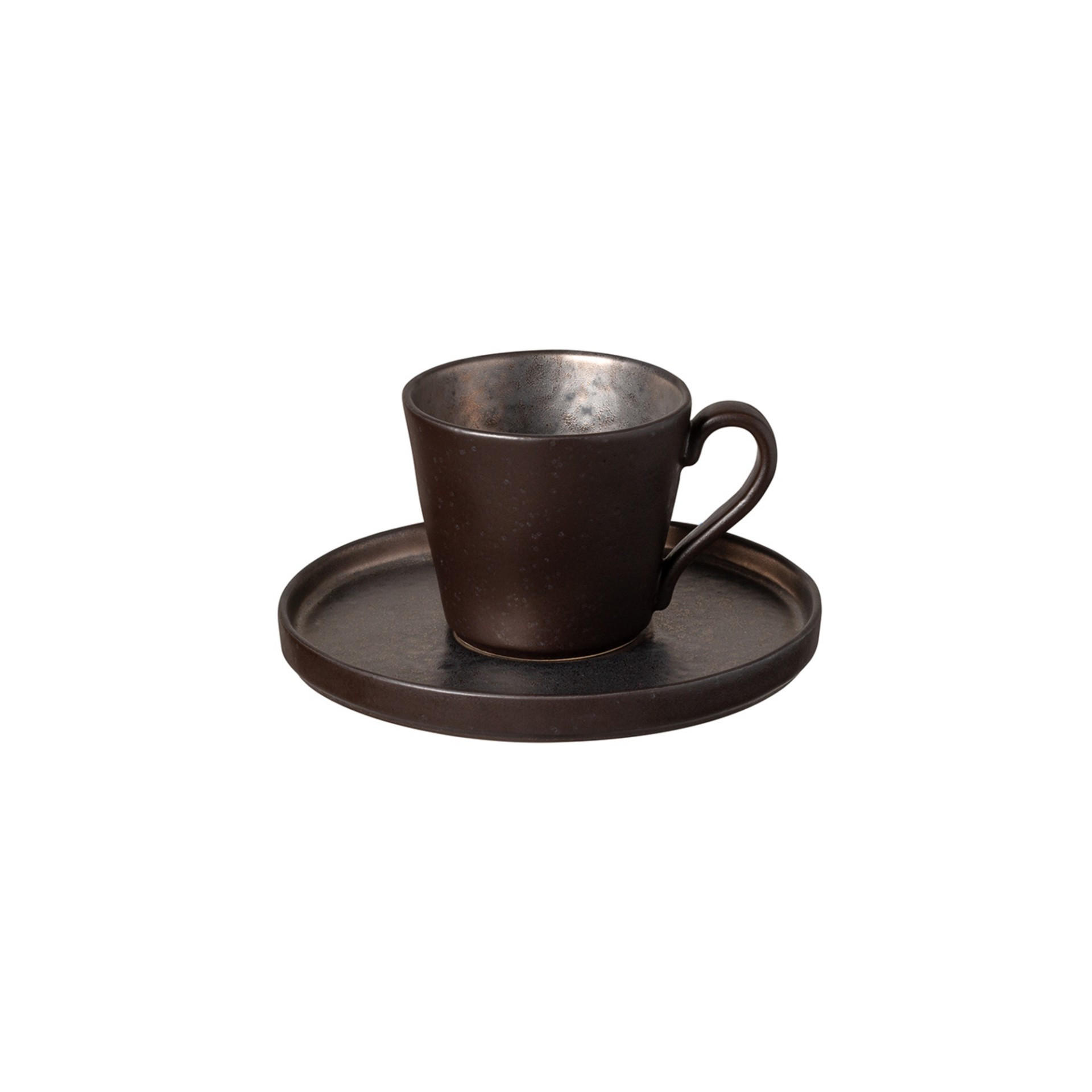 KAFFEETASSE MIT UNTERTASSE LAGOA  - Bronzefarben, Basics, Keramik (11/7,5/8cm) - Costa Nova