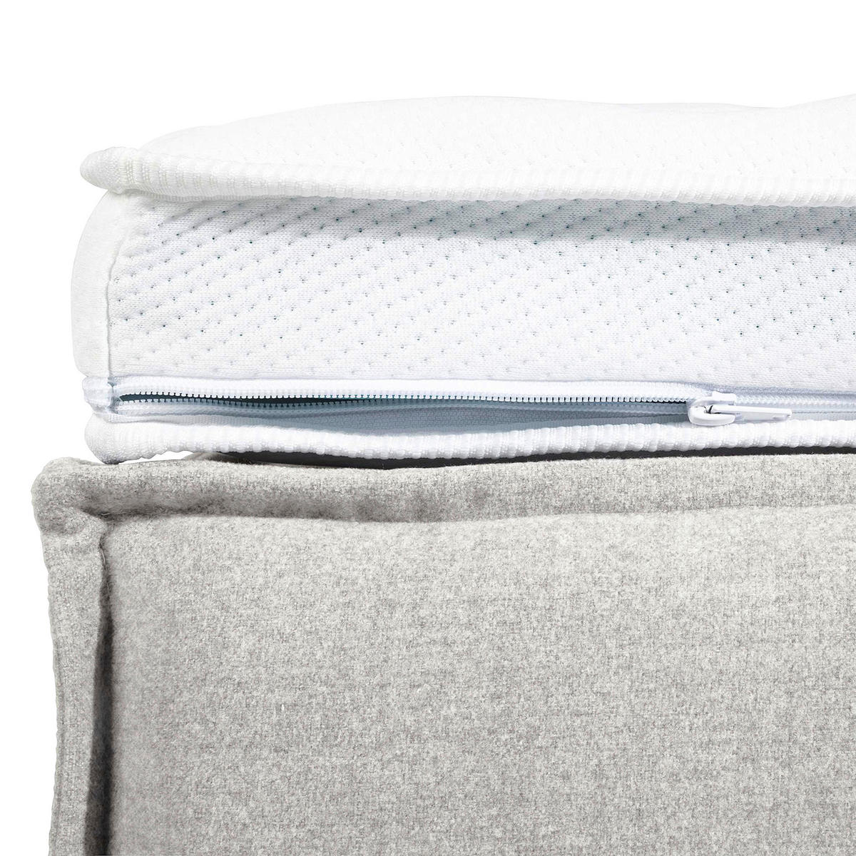 BOXSPRINGBETT 180/220 cm  in Creme  - Creme/Schwarz, Design, Kunststoff/Textil (180/220cm) - home24