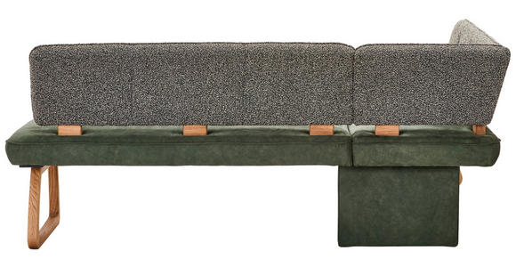ECKBANK 155/208 cm  in Grün, Dunkelgrün  - Dunkelgrün/Grün, KONVENTIONELL, Holz/Textil (155/208cm) - Venda