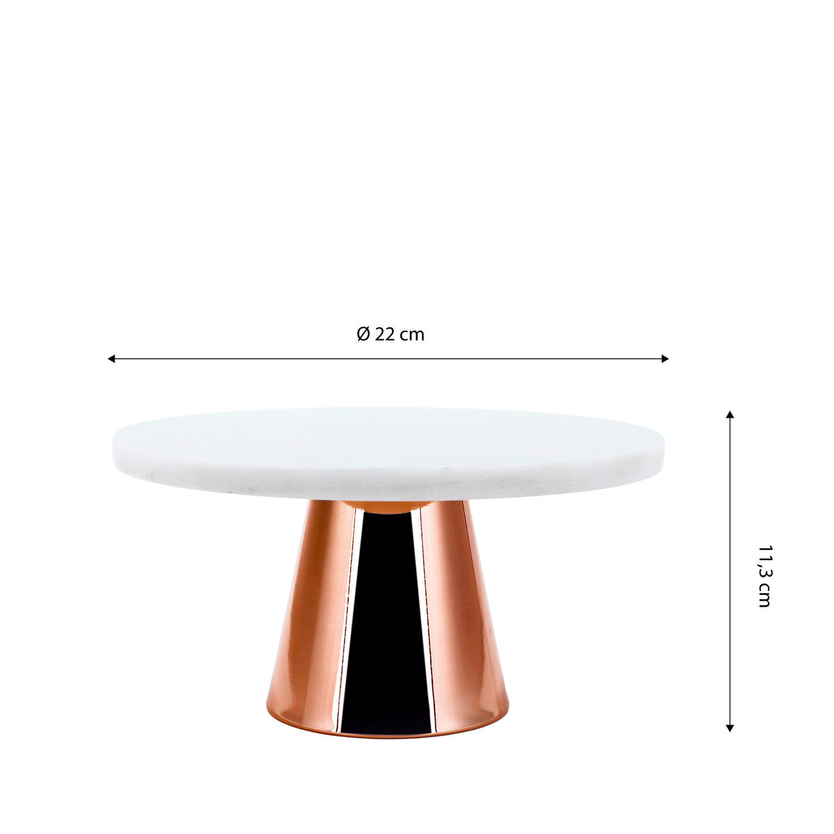 TORTENPLATTE - Kupferfarben, Basics, Stein/Metall (22cm) - Echtwerk