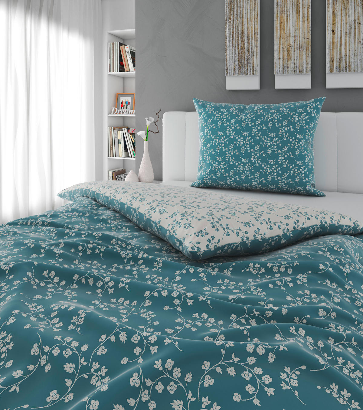 BETTWÄSCHE Mavie Satin 140/200 cm  - Blau, KONVENTIONELL, Textil (140/200cm) - Esposa